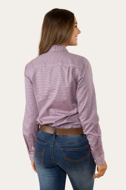 Heritage Womens Check Dress Shirt - Burgundy