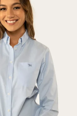 Heritage Womens Plain Dress Shirt - Chambray Blue