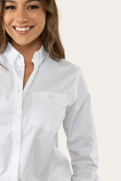 Heritage Womens Plain Dress Shirt - White