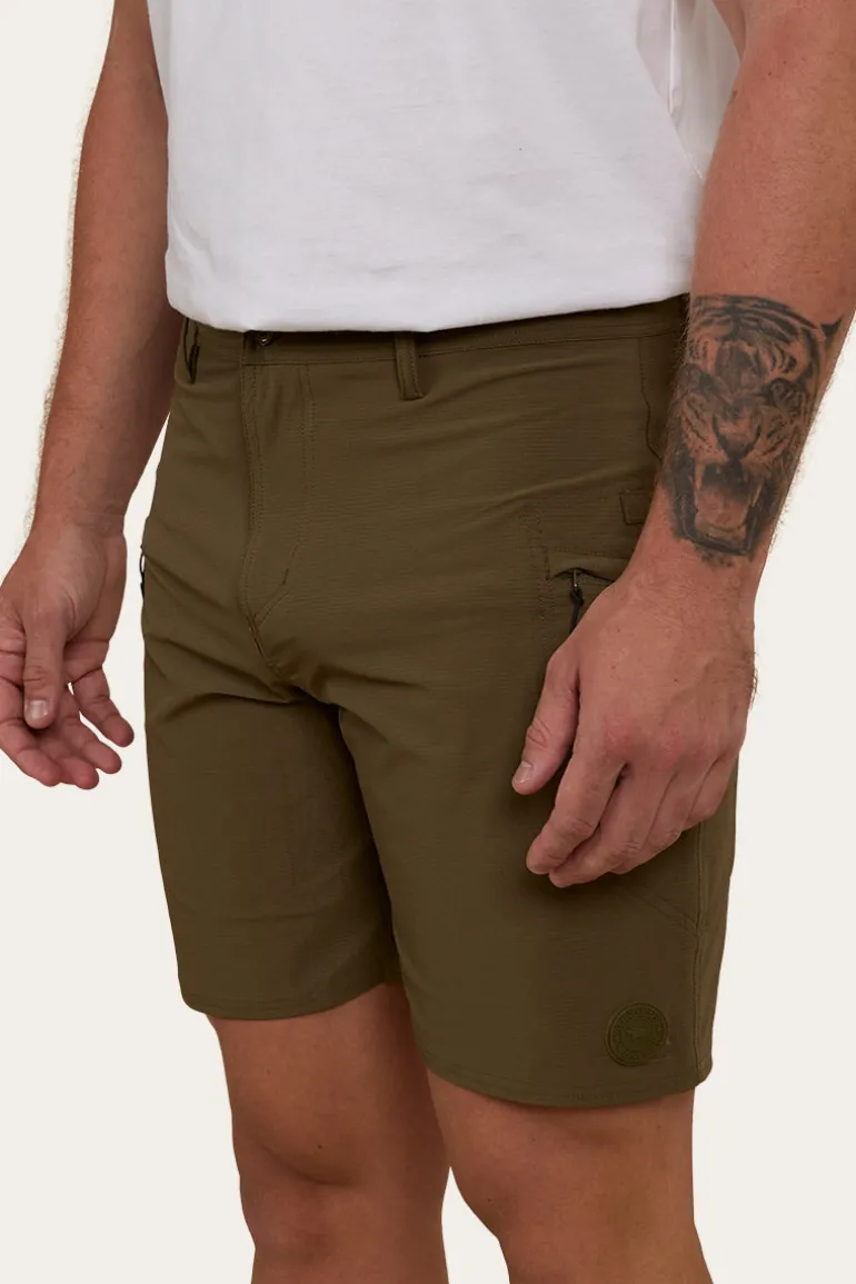 Hillston Mens Hybrid Short - Military Green
