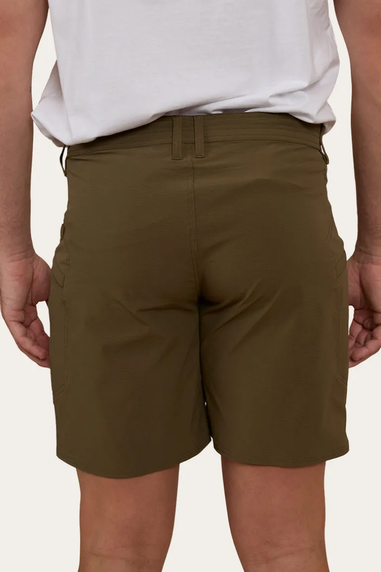 Hillston Mens Hybrid Short - Military Green
