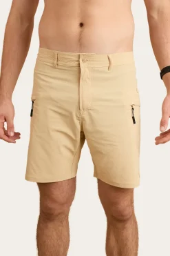 Hillston Mens Hybrid Short - Dark Sand