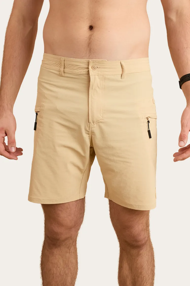 Hillston Mens Hybrid Short - Dark Sand