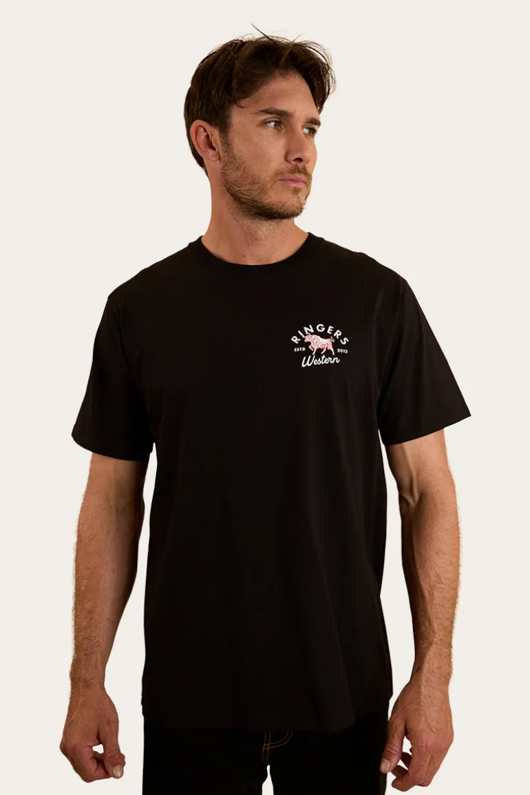 Hometown Mens Loose Fit T-Shirt - Black