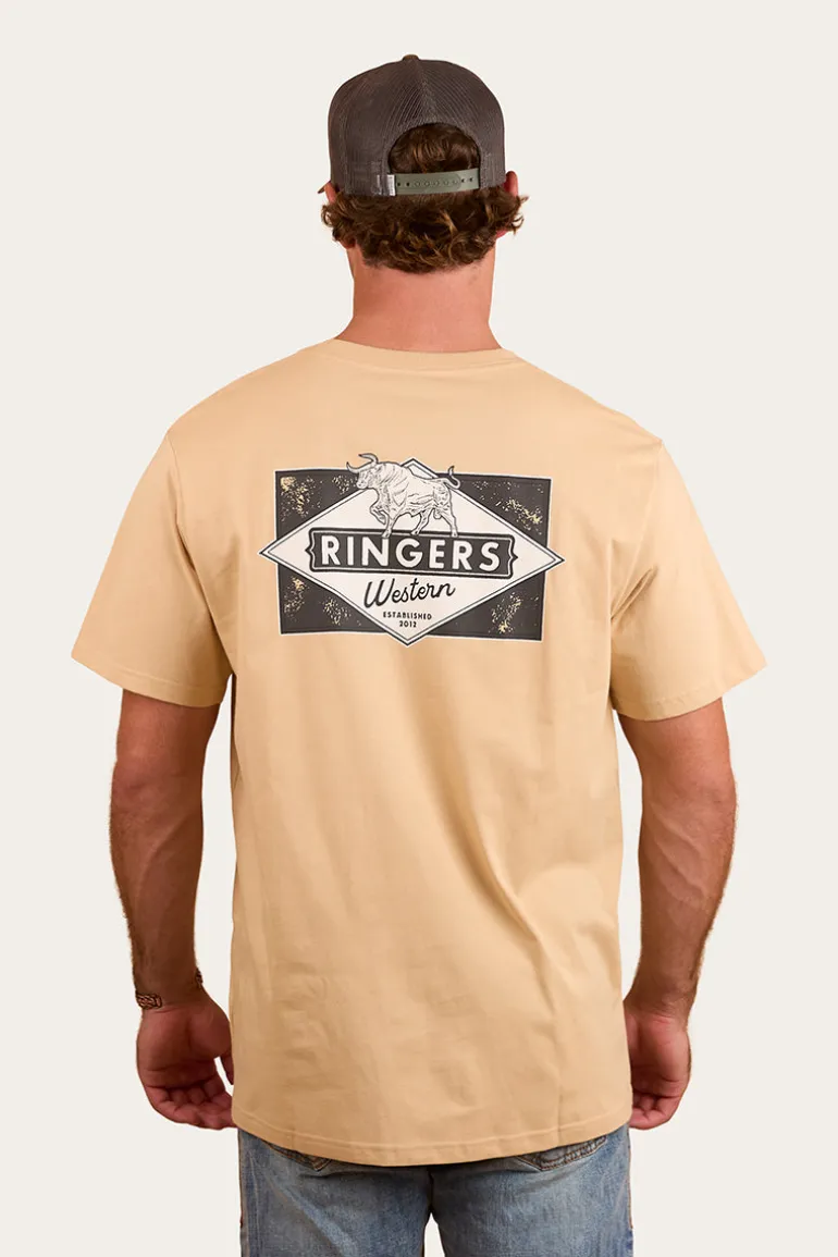 Hometown Mens Loose Fit T-Shirt - Dark Sand