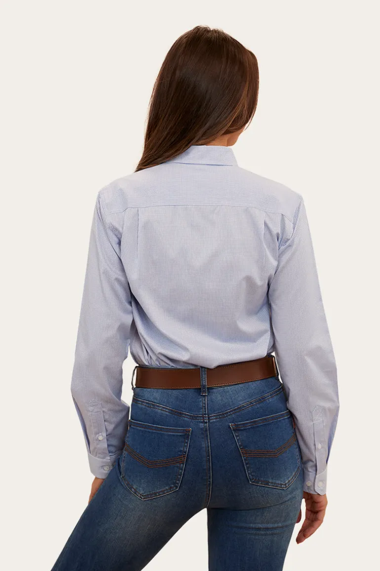 Hope Womens Stripe Dress Shirt - White/Blue