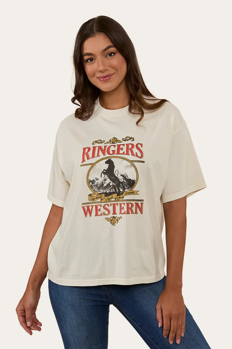 Horsin Around Womens Oversized T-Shirt - Vintage White