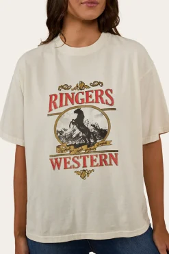 Horsin Around Womens Oversized T-Shirt - Vintage White