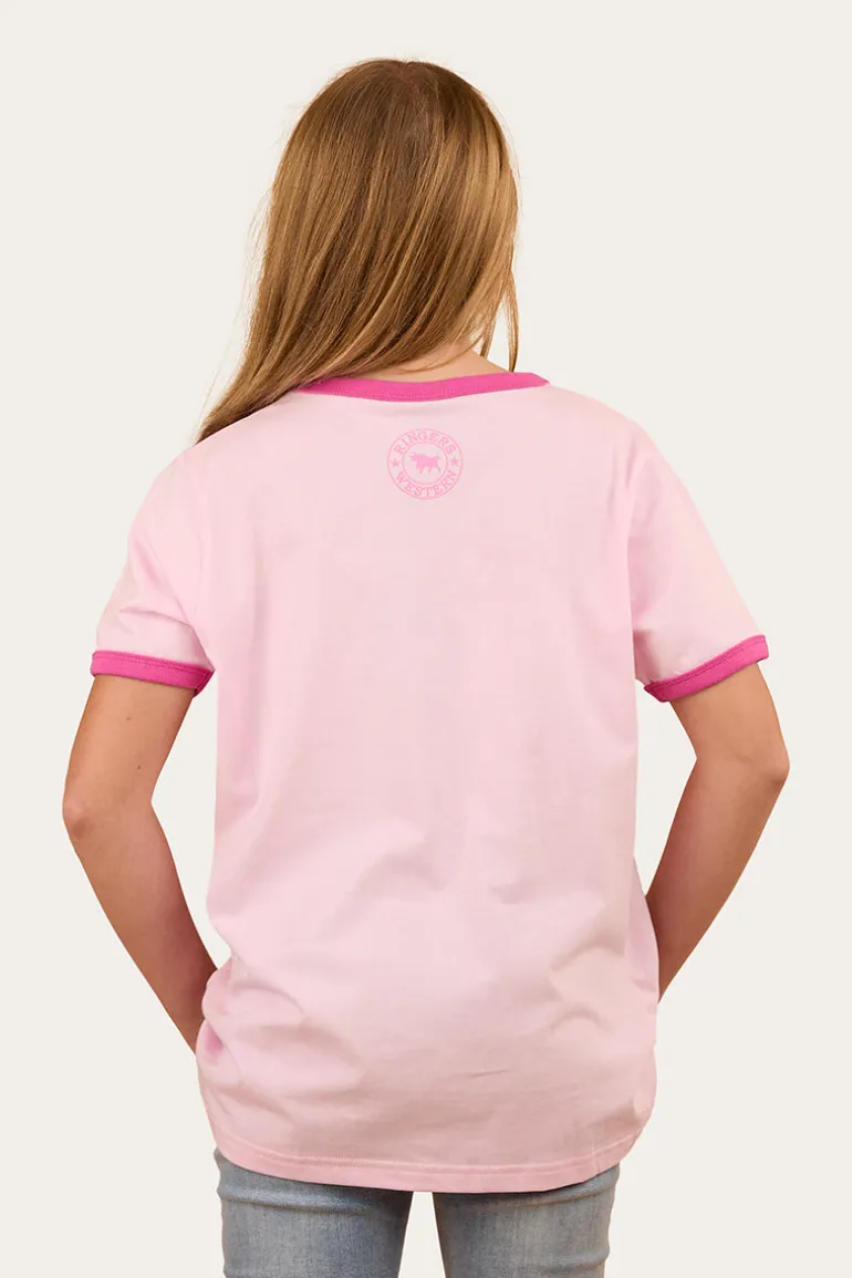 Howdy Cowgirl Kids Ringer T-Shirt - Ballet Pink
