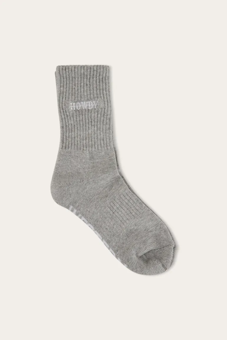 Howdy Unisex Sock 2 Pack - Black/Grey Marle