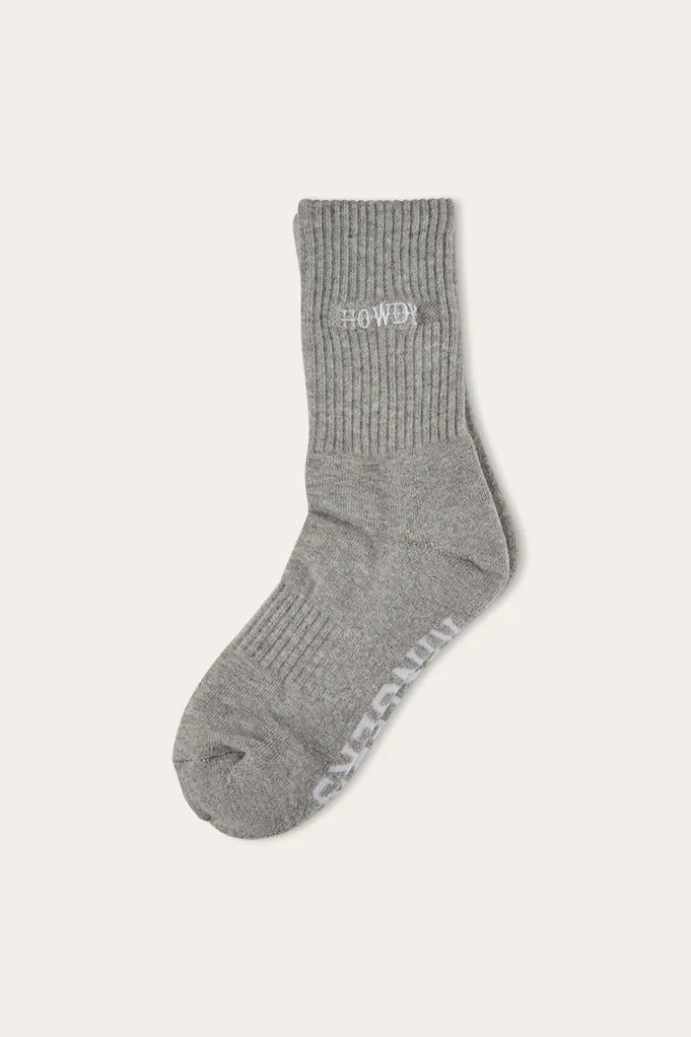 Howdy Unisex Sock 2 Pack - Black/Grey Marle