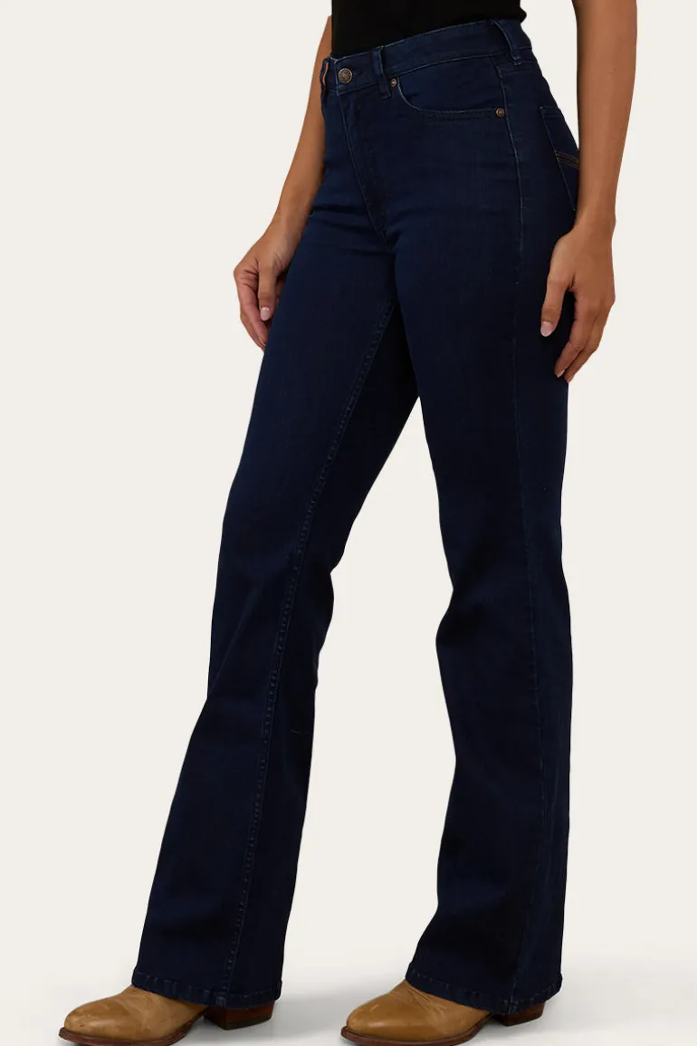 Indi Womens High-Rise Bootleg Jeans - Indigo Blue