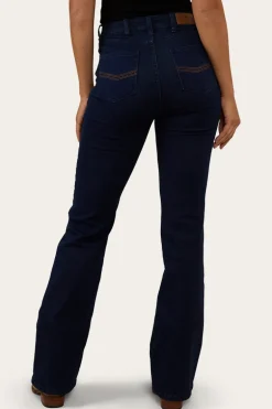 Indi Womens High-Rise Bootleg Jeans - Indigo Blue