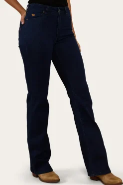 Indi Womens High-Rise Bootleg Jeans - Indigo Blue