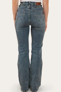 Indi Womens High-Rise Bootleg Jeans - Vintage Light Blue