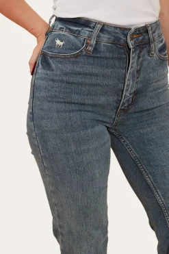 Indi Womens High-Rise Bootleg Jeans - Vintage Light Blue