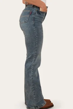 Indi Womens High-Rise Bootleg Jeans - Vintage Light Blue
