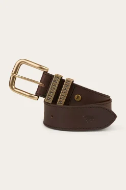 James Kids Belt - Dark Brown / Gold