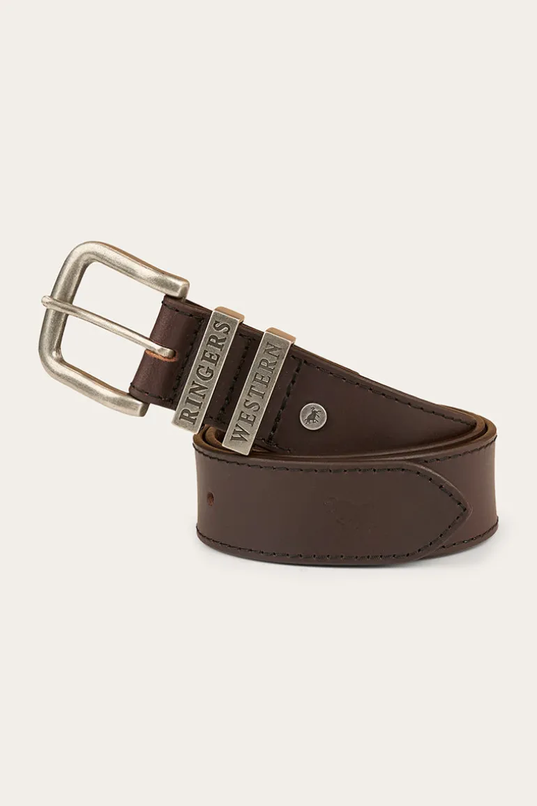 James Kids Belt - Dark Brown / Silver