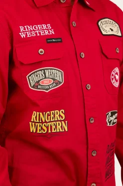 Junior Chute Boss Work Shirt - Dark Red