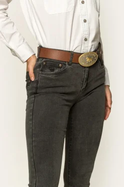 Katherine Cowgirl Womens Mid-Rise Bootleg Jeans - Charcoal