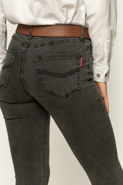 Katherine Cowgirl Womens Mid-Rise Bootleg Jeans - Charcoal
