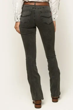 Katherine Cowgirl Womens Mid-Rise Bootleg Jeans - Charcoal