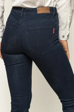 Katherine Womens Mid-Rise Bootleg Jeans - Indigo Blue