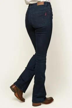 Katherine Womens Mid-Rise Bootleg Jeans - Indigo Blue