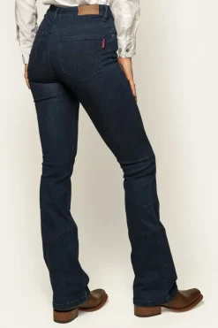 Katherine Womens Mid-Rise Bootleg Jeans - Indigo Blue