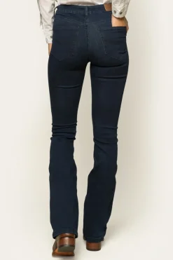 Katherine Womens Mid-Rise Bootleg Jeans - Indigo Blue
