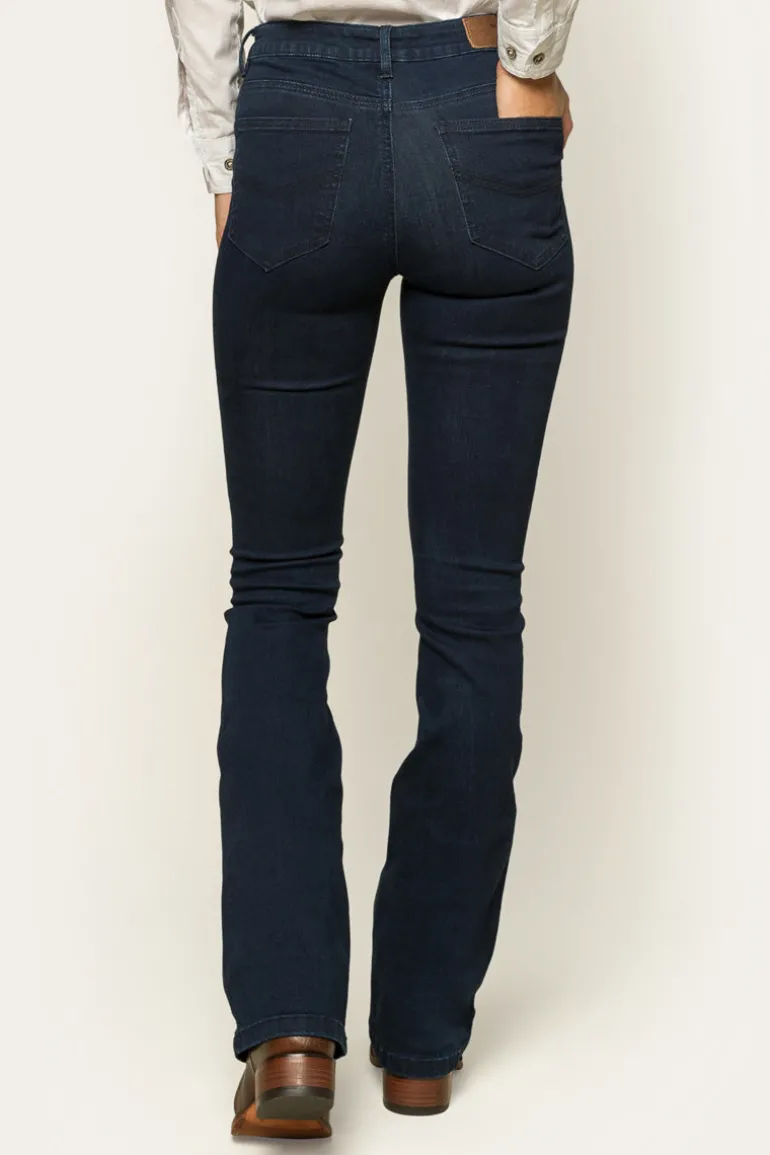 Katherine Womens Mid-Rise Bootleg Jeans - Indigo Blue