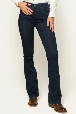 Katherine Womens Mid-Rise Bootleg Jeans - Indigo Blue