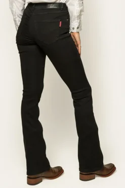 Katherine Womens Mid-Rise Bootleg Jeans - Black