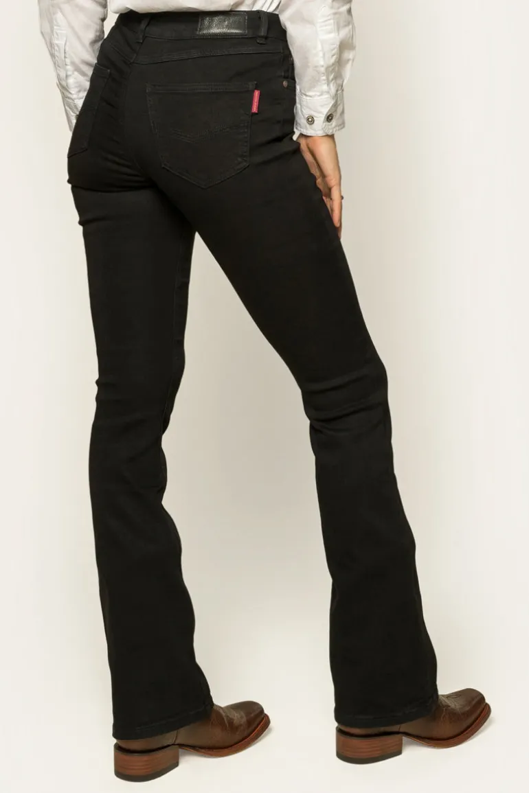 Katherine Womens Mid-Rise Bootleg Jeans - Black