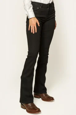 Katherine Womens Mid-Rise Bootleg Jeans - Black