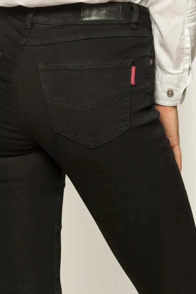 Katherine Womens Mid-Rise Bootleg Jeans - Black
