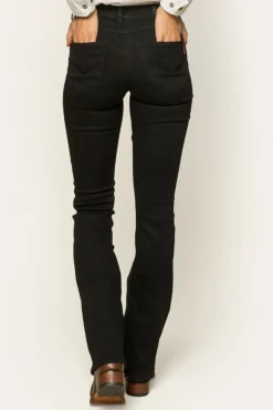Katherine Womens Mid-Rise Bootleg Jeans - Black
