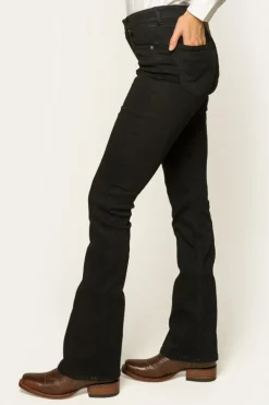Katherine Womens Mid-Rise Bootleg Jeans - Black