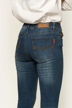Katherine Womens Mid-Rise Bootleg Jeans - Classic Blue