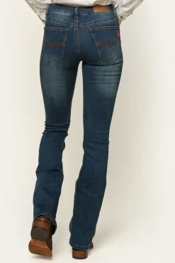 Katherine Womens Mid-Rise Bootleg Jeans - Classic Blue
