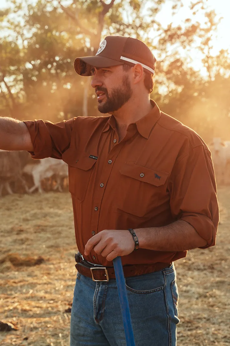 King River Full Button Work Shirt - Tobacco