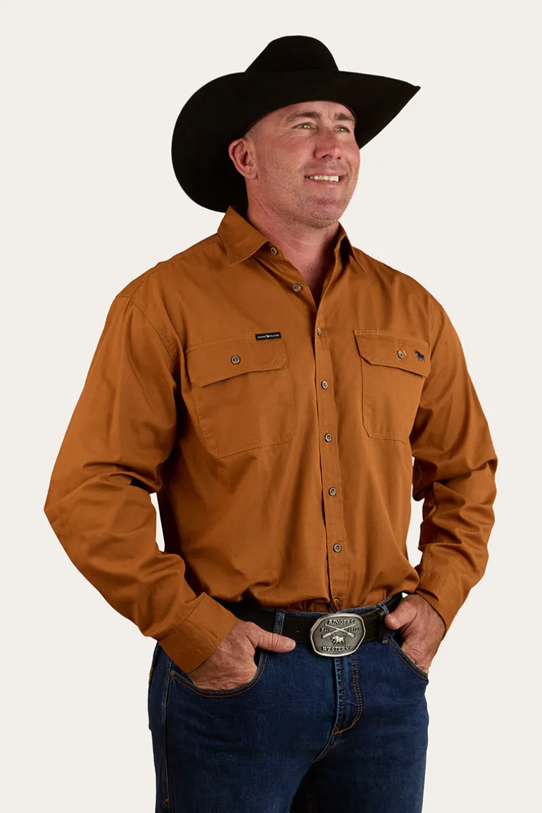 King River Full Button Work Shirt - Tobacco