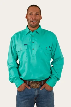 King River Half Button Work Shirt - Mint