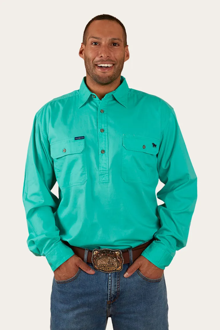 King River Half Button Work Shirt - Mint