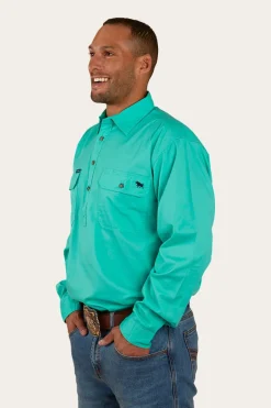 King River Half Button Work Shirt - Mint
