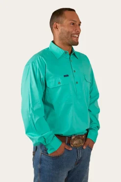 King River Half Button Work Shirt - Mint