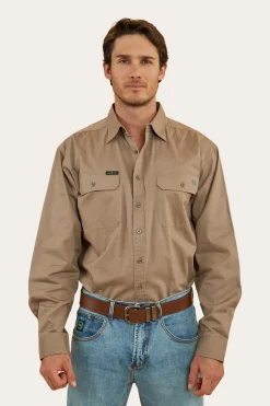 King River Mens Full Button Work Shirt - Mushroom