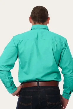 King River Mens Full Button Work Shirt - Mint