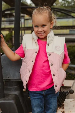 Kynuna Kids Puffer Vest - Pink / Off White